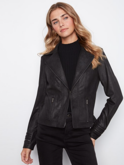 Faux Leather Moto Jacket
