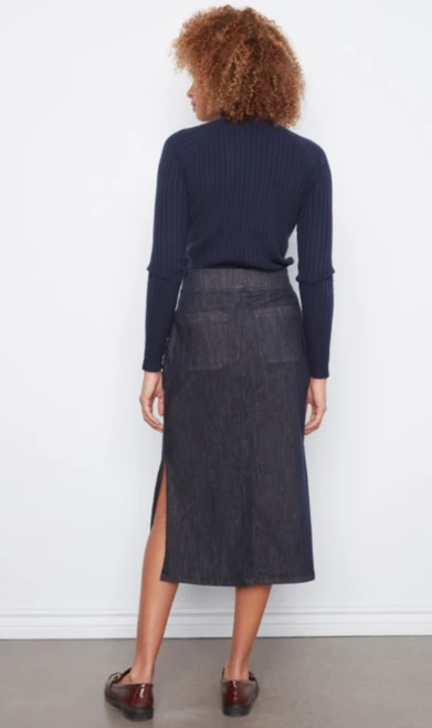 Bleu Profond Patch Pocket Denim Skirt