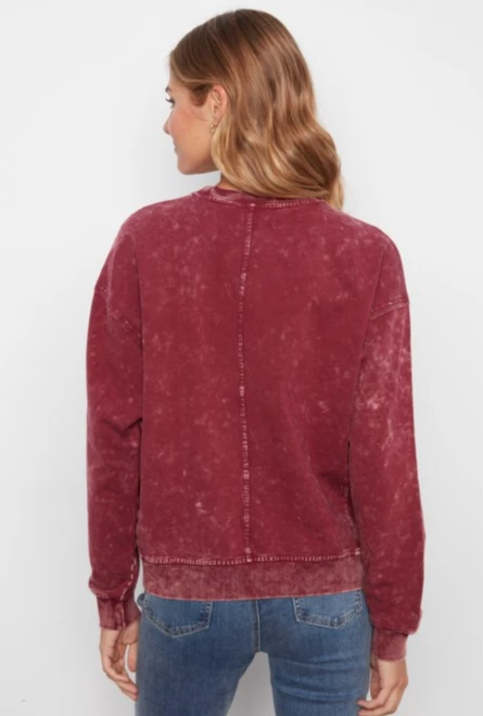 Large Flower Applique Sweatshirt