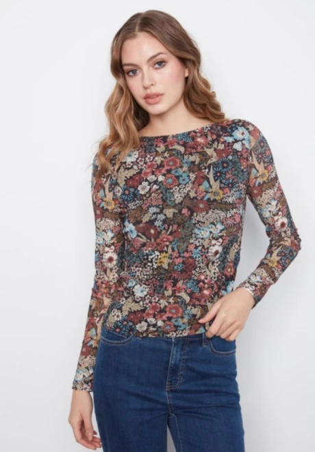 Charlie B's Floral Mesh Top
