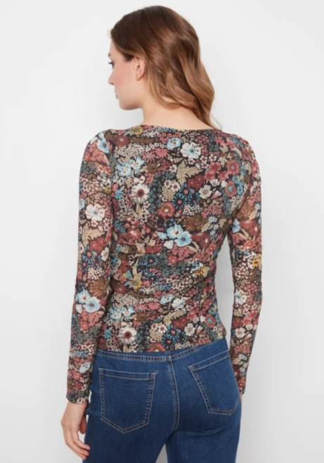 Floral Mesh Long Sleeve Top