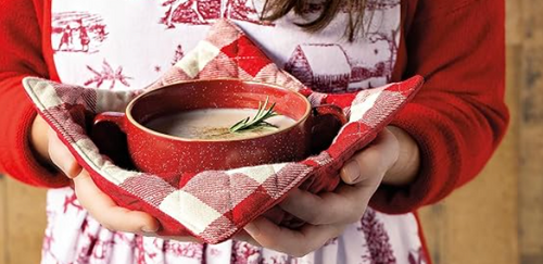Bowl Cozy Red Plaid