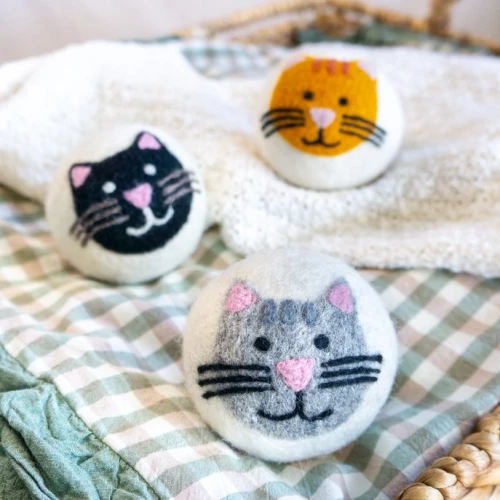Wool Dryer Ball Cat Mix Orange, Grey, Black House Cats