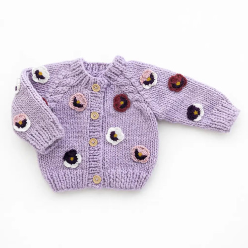 Lilac Pansy Cardigan