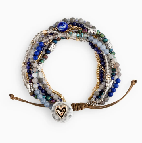 Beaded Love Bracelet Indigo