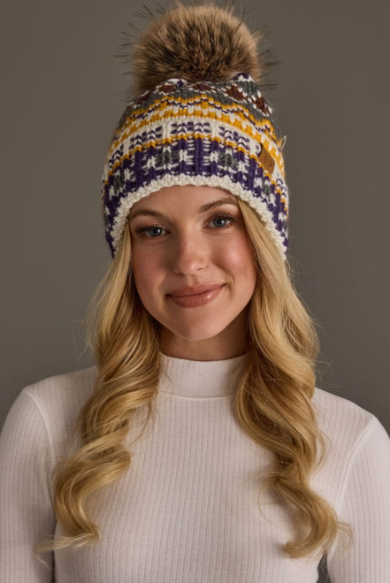 Nordic Multi-Colored Pom Hat