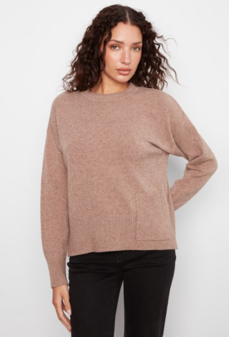 Heather Taupe Boxy Pocket Sweater