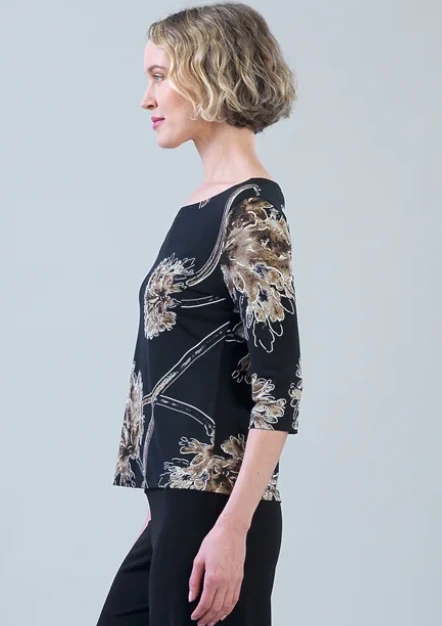Clara Sun Woo Black Floral T-Shirt