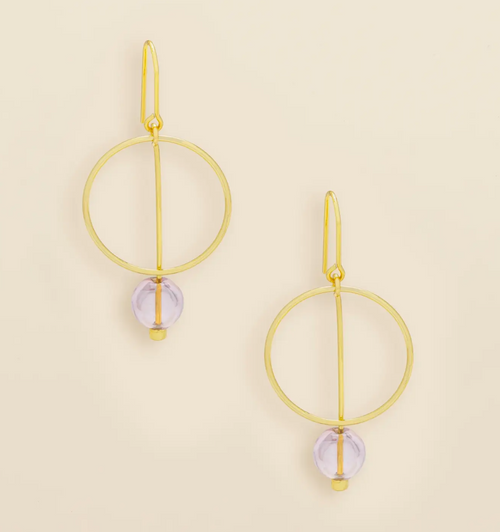 Pink Glass Drop Earrings