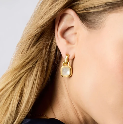 Sahara Hoop & Charm Earring - Sapphire Blue
