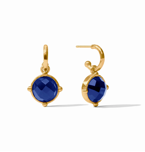 Honeybee Hoop & Charm Earring - Sapphire Blue