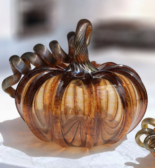 Glass Pumpkin Classic Squat Harvest