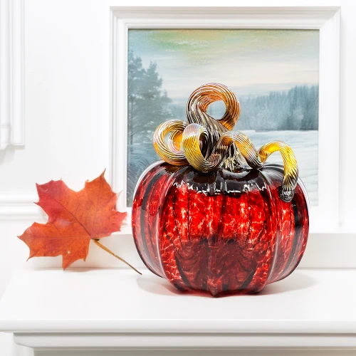 Glass Pumpkin Classic Mini Cranberry