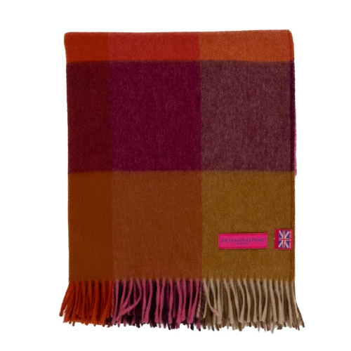 Southampton Home Throw - Merino Wool/Geometric Block Bold