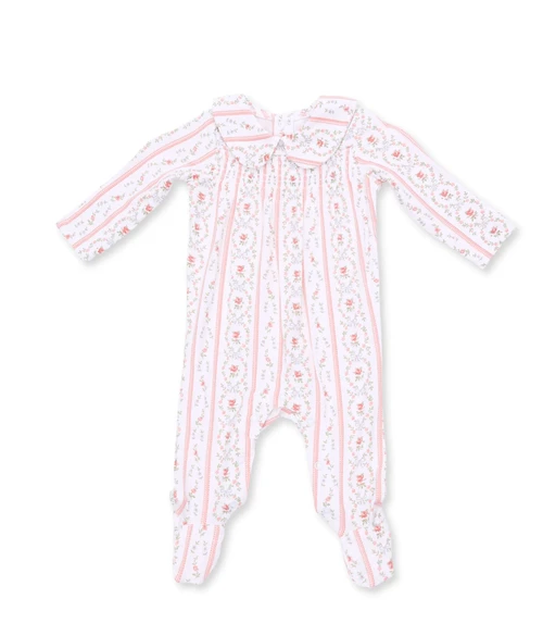 Marnie Rosebud Smocked Peter Pan Collar Footie
