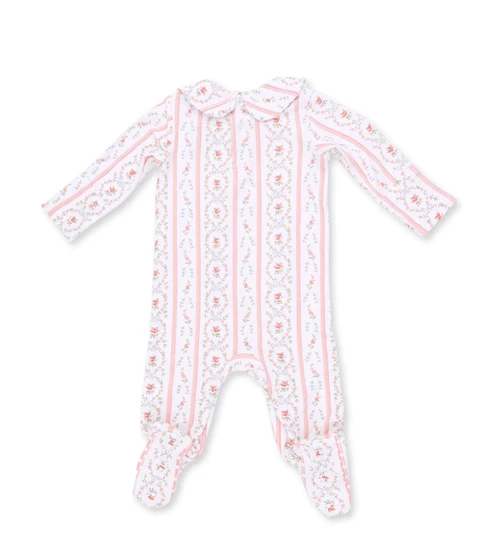 Marnie Rosebud Smocked Peter Pan Collar Footie