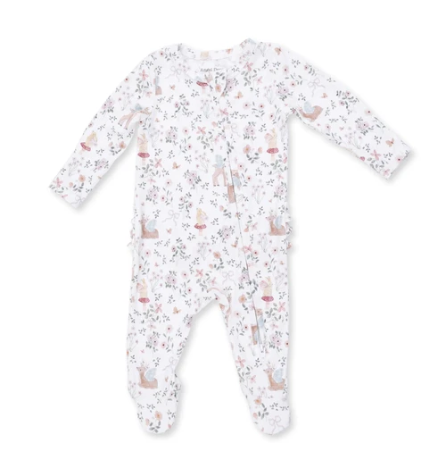 Enchanted Woodland Ruffle 2 Way Zipper Footie