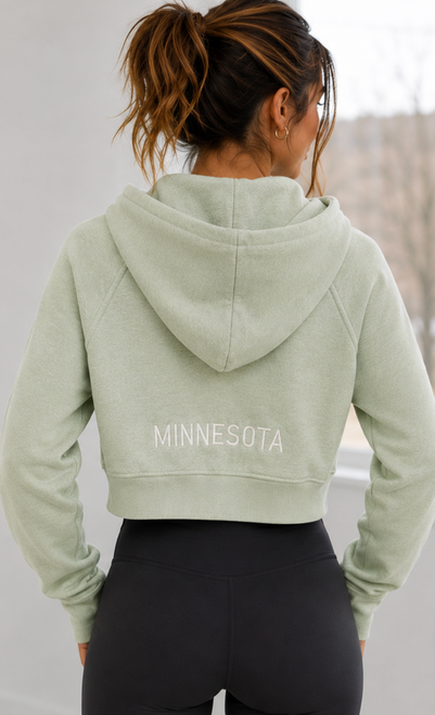 Tonal Minnesota Embroidered Zip Up Hoodie