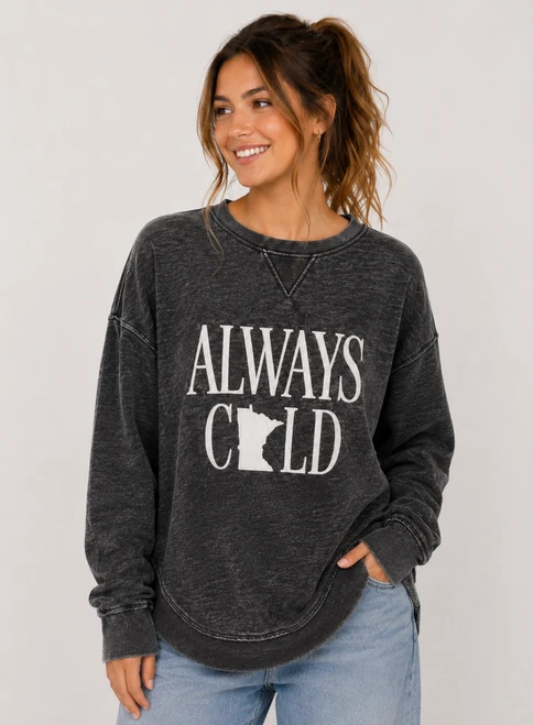 Always Cold Embroidered Sweatshirt