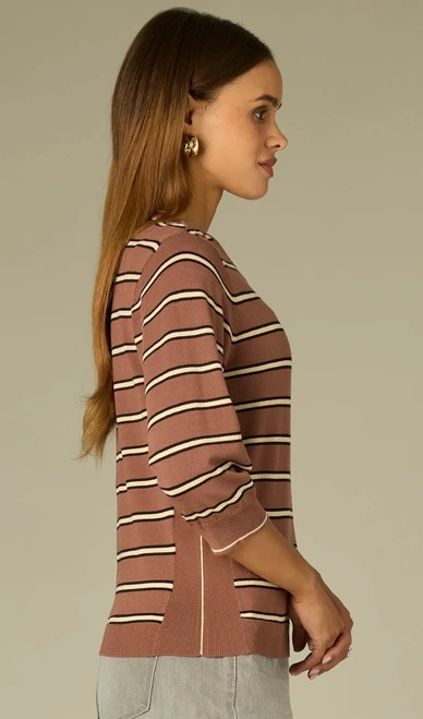 Contrast Stripe Tipped Sweater