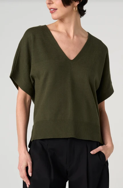 V-Neck Dolman S/S Sweater