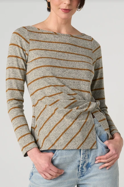 Boat Neck Twist Detail T-Shirt