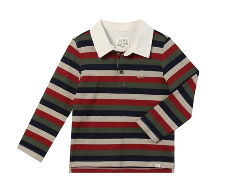 Scrum Rugby Polo - Burgundy Multi-Stripe