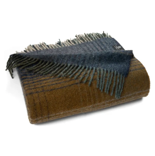 Highland Tweeds Throw - Shetland Lambswool Ombre (Blue)