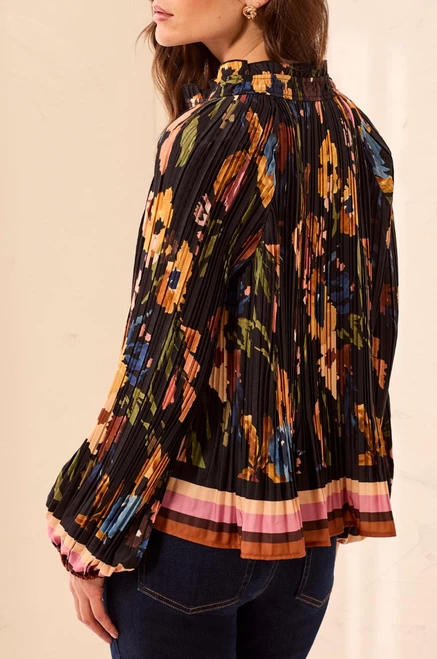 Hickory Floral Pleated Swing Top