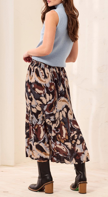Tribal's Midi Plisse Printed Skirt