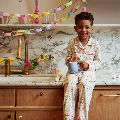 Traditional Christmas RightFit PJ Set w Piping
