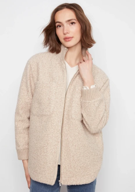 Zip Up Sherpa Shacket