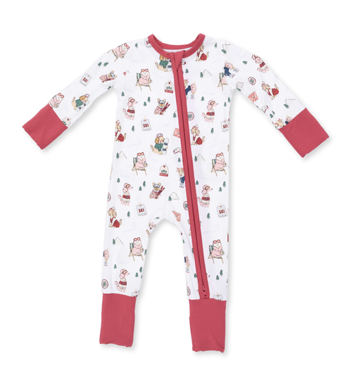 Winter Sports Dog Pink Convertible Romper