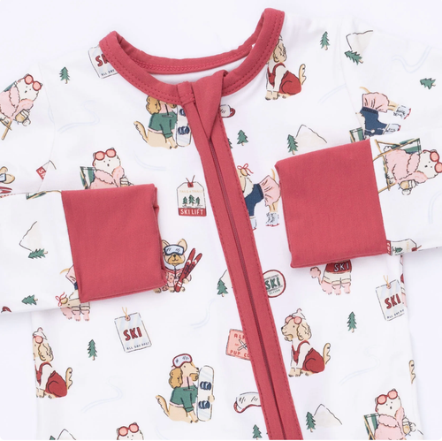 Winter Sports Dog Pink Convertible Romper