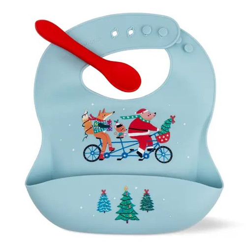 Holiday Silicone Bib & Spoon Set