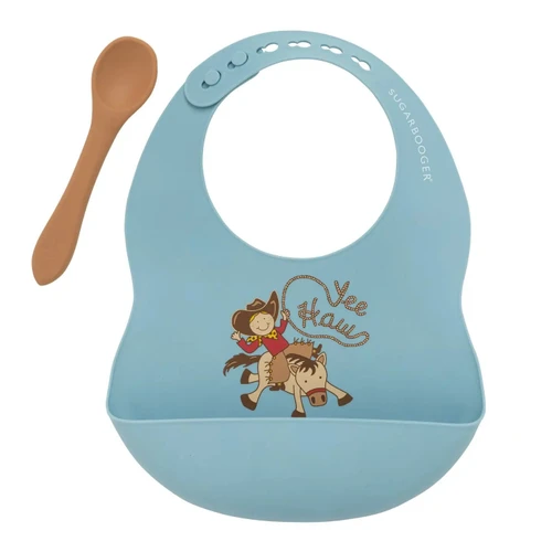 Yee Haw Silicone Bib & Spoon Set