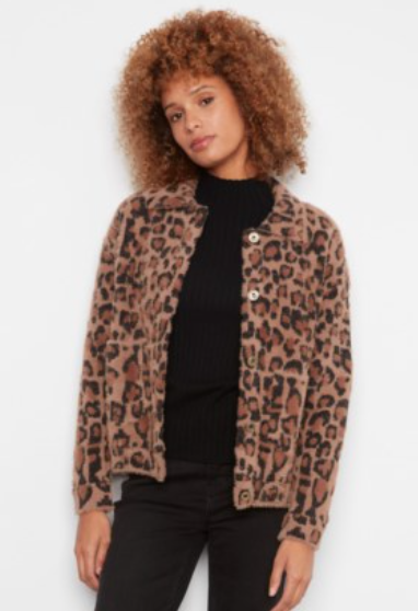 Fuzzy Animal Print Jacket