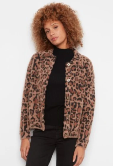 Fuzzy Animal Print Jacket