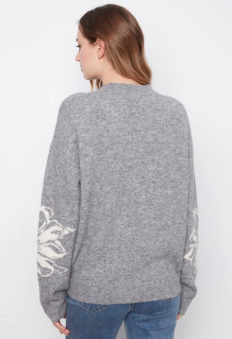 Monochrome Floral Sweater