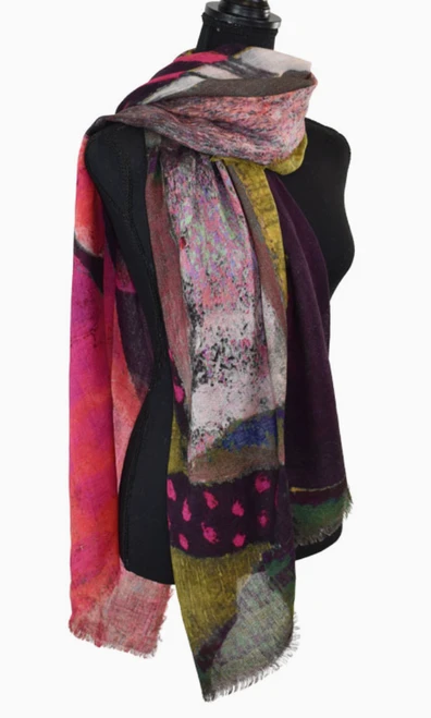 Wool Abstract-Designed Lawson Scarf
