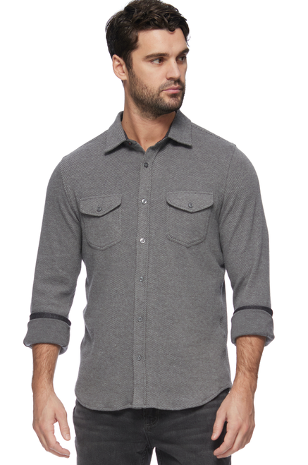 Charcoal Twill Knit Top