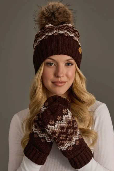 Nordic Pom Hat - Brown