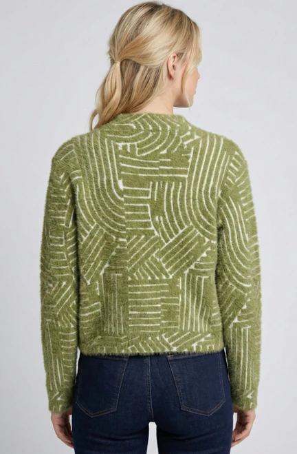 Abstract Line Cozy Cardigan