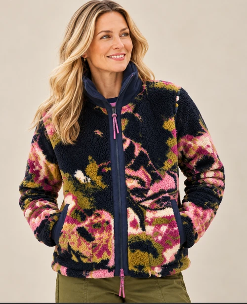 Borg Printed Zip Jacket