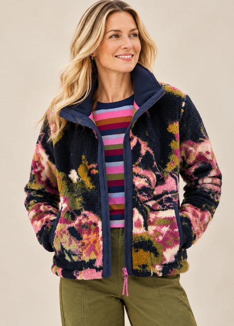 Borg Printed Zip Jacket
