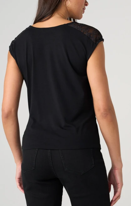 Draped Neck Lace Detail Tank