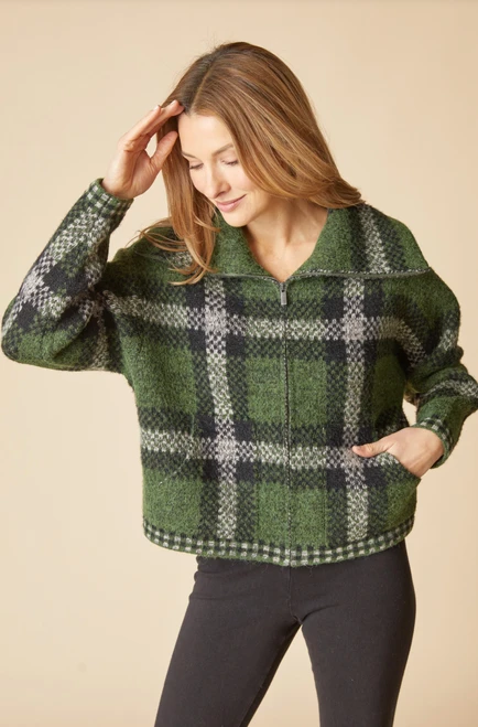 Plaid About You Zip Jacket