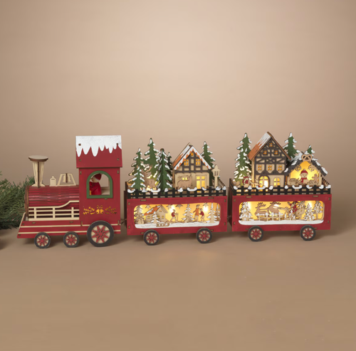 Lighted Laser Cut Wood Train