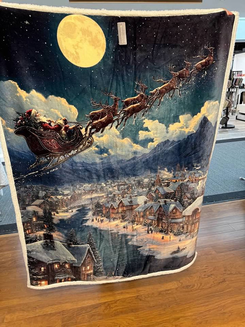 Scenic Santa Blanket
