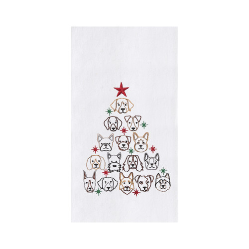 Dog Face Christmas Tree Towel